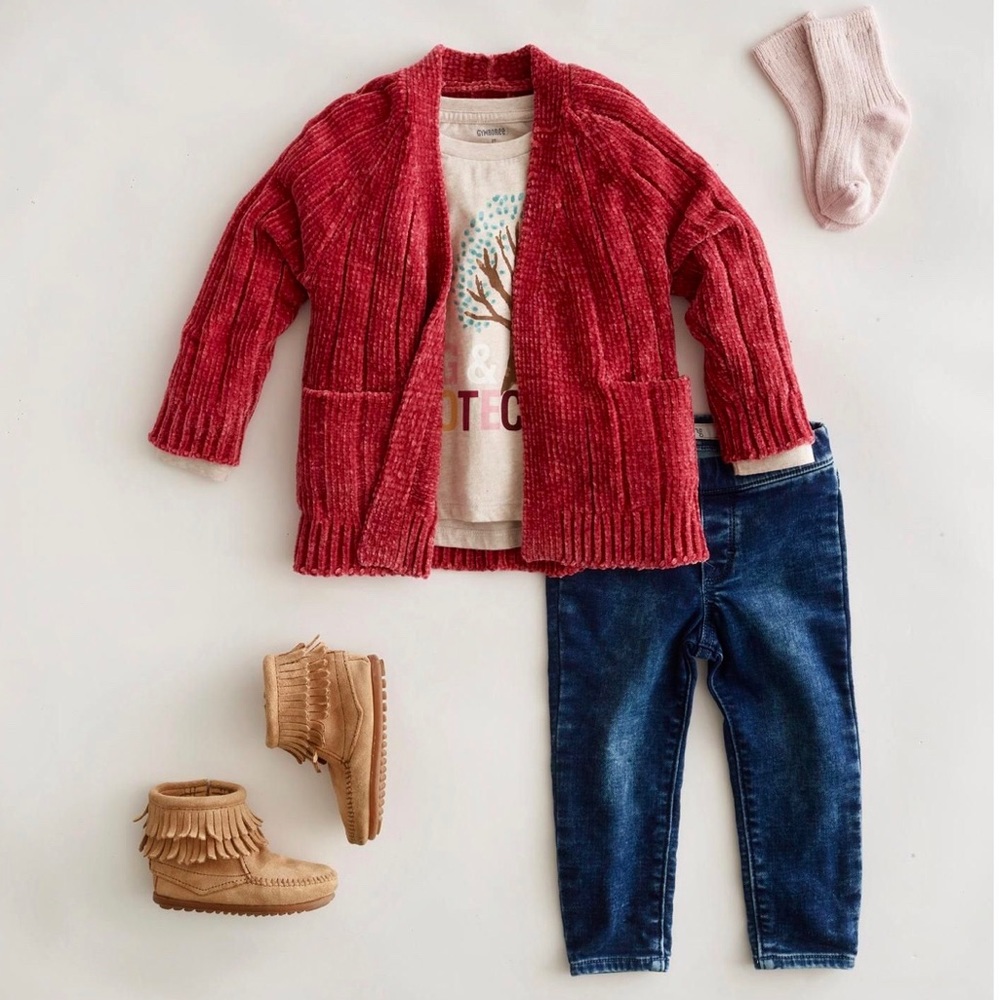 Gymboree chenille open front long sleeve cardigan